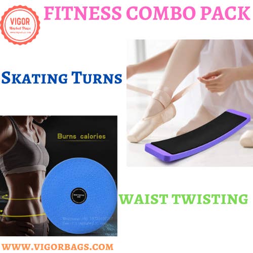 VIGOR - Wholesale Fitness Equipment - Waist Twisting Disc and Gymnastics Skating Combo Pack