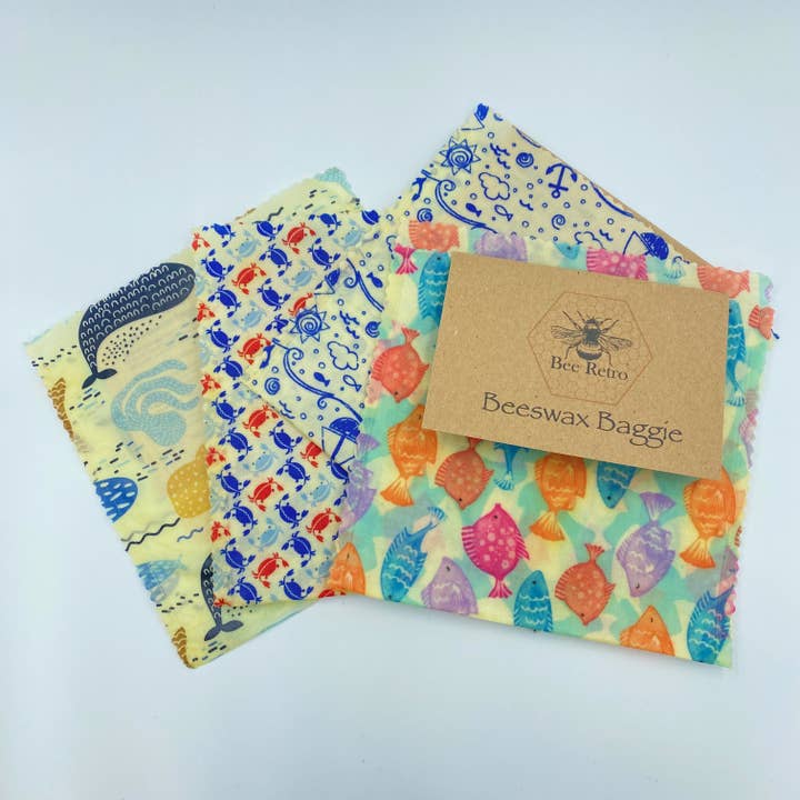 Beeswax Sandwich Baggies- Nautical Collection for wholesale by BeeRetro