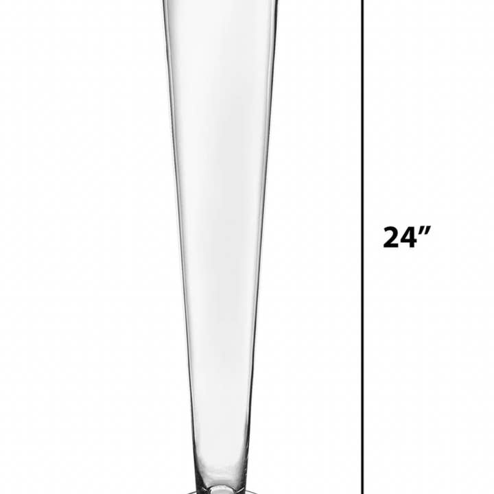 Elan Bazaar - Wholesale Vase - 24" Tall Glass Vases Clear Flared Trumpet Centerpieces1