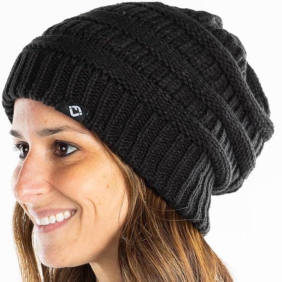 Funky Junque - Wholesale Beanie - Women's - FJ Satin Lined Solid Ribbed Beanie - Black0