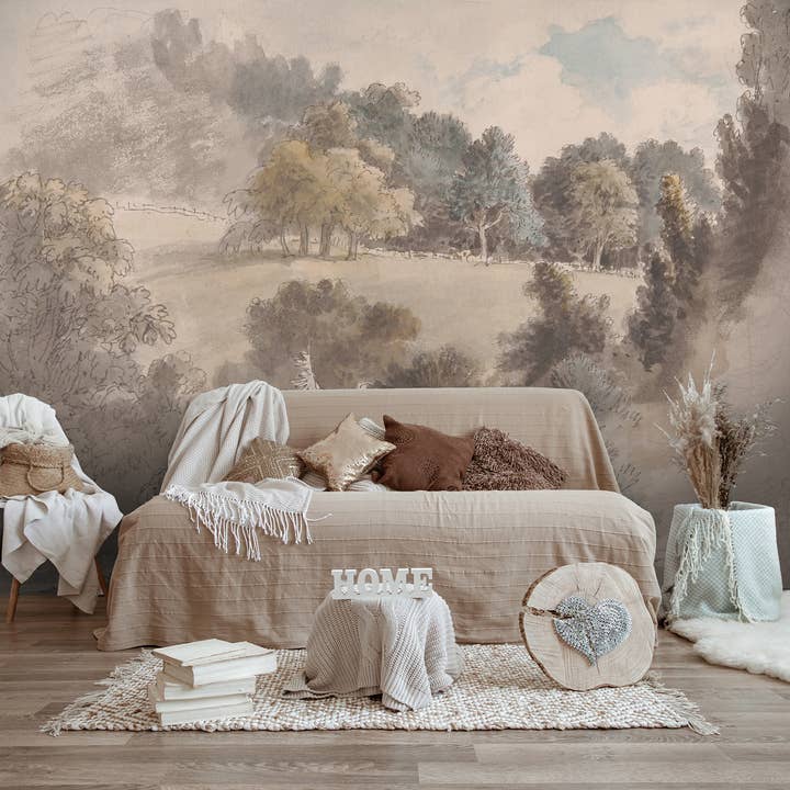 SimurgWallArts - Wholesale Wallpaper - Vintage Panoramic Forest Mural, Peel and Stick Wallpaper4