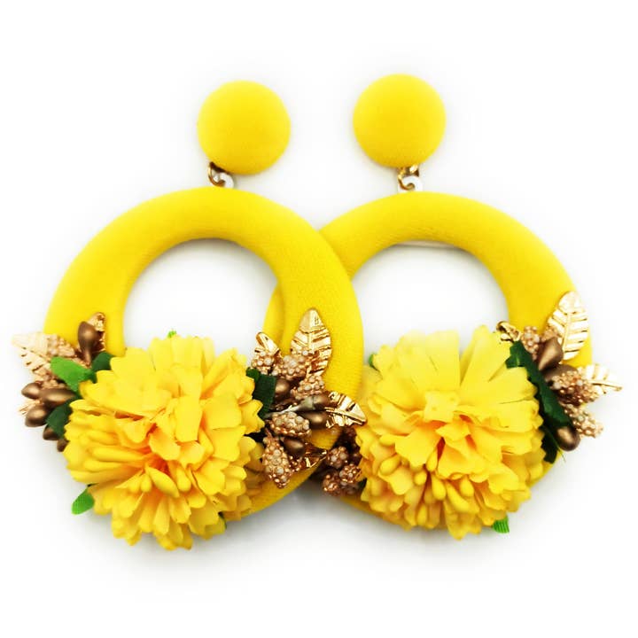 Flamenco big earrings · Yellow Hoop for wholesale by BRANDELIA