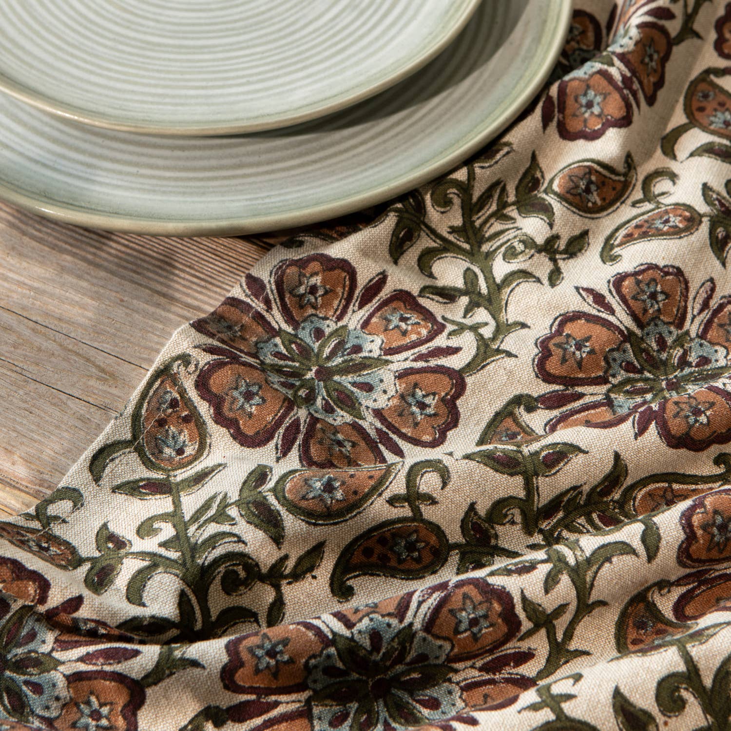 Danica Heirloom - Wholesale Tea Towel - Elysian Block Print Dishtowel1