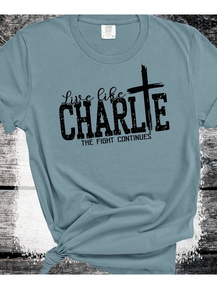 A Blessed Texas Mess Boutique - Wholesale Graphic Sweatshirt - Women's - Live Like Charlie trending Kirk The fight Continues Freedom3