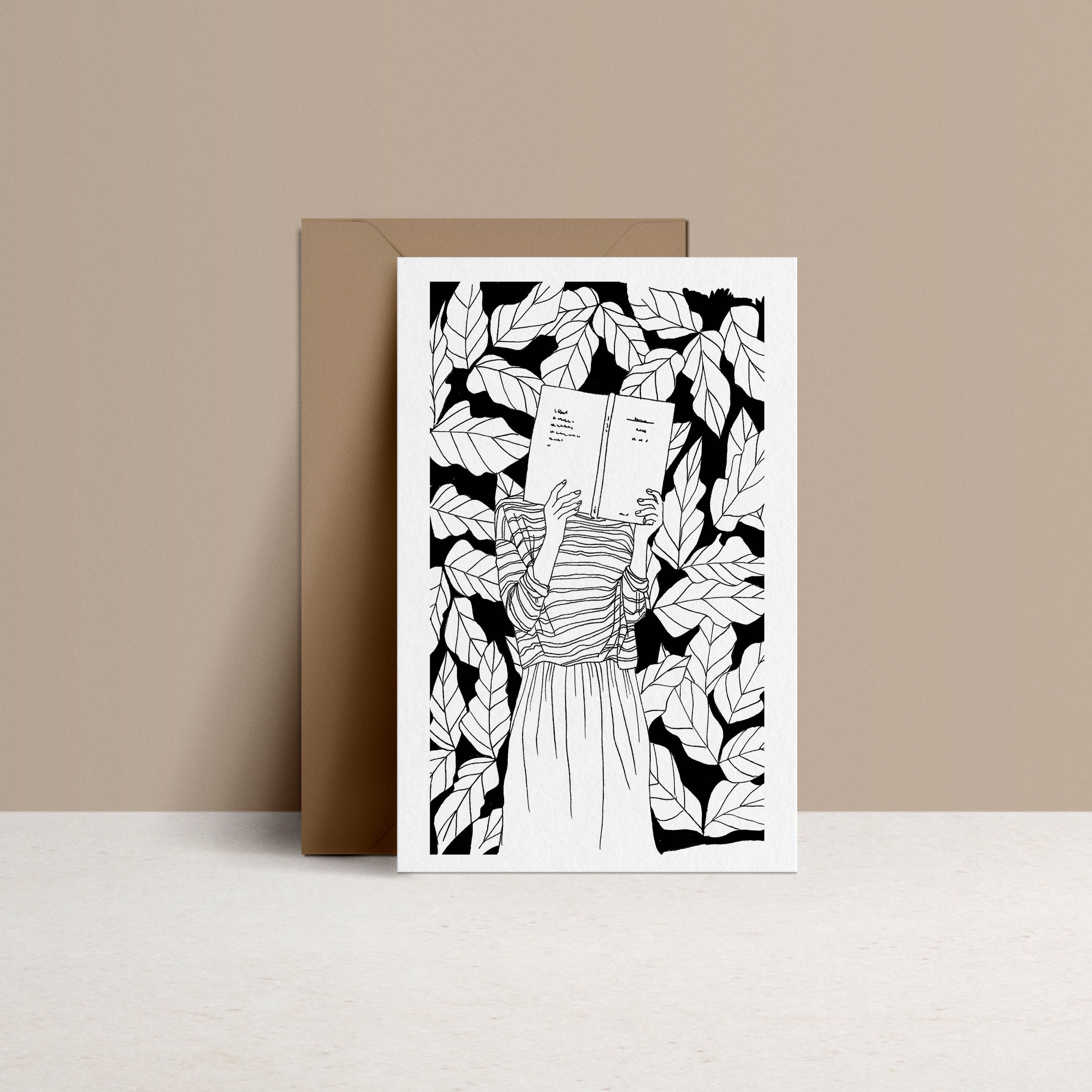 monocotylédone - Wholesale Everyday Greeting Card - The Literary Adventure - Double Card and Kraft Envelope3