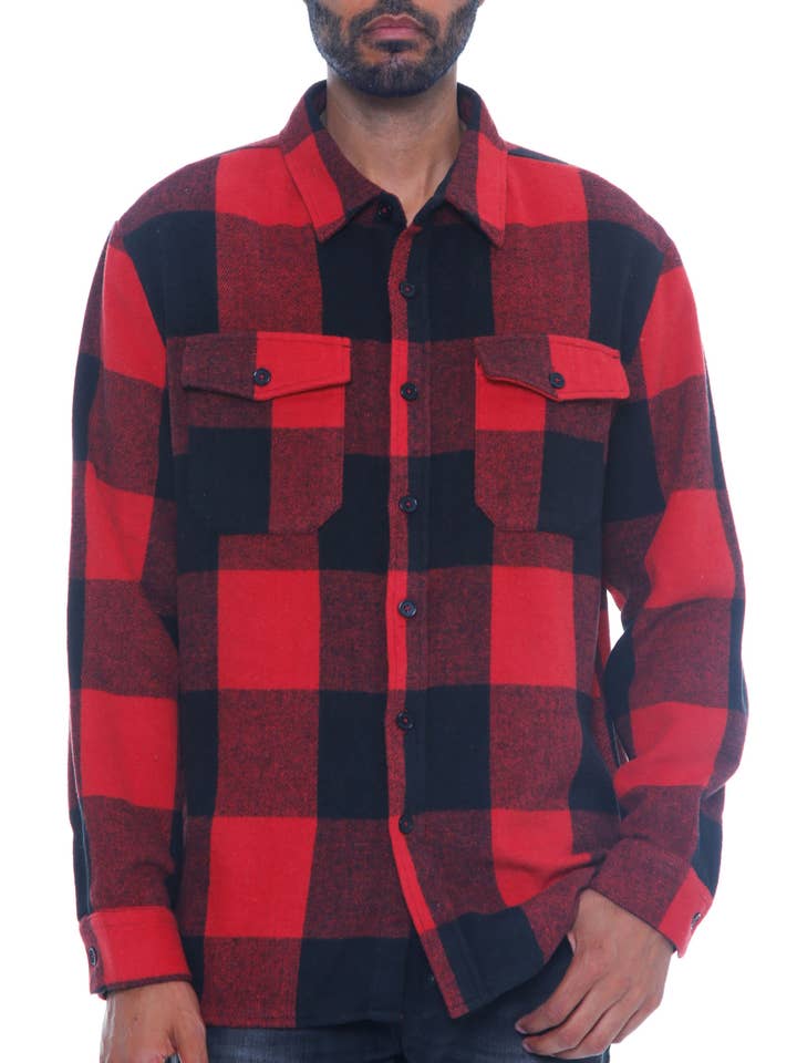 Manteau en flanelle souple à carreaux pour hommes pour la vente par WEIV