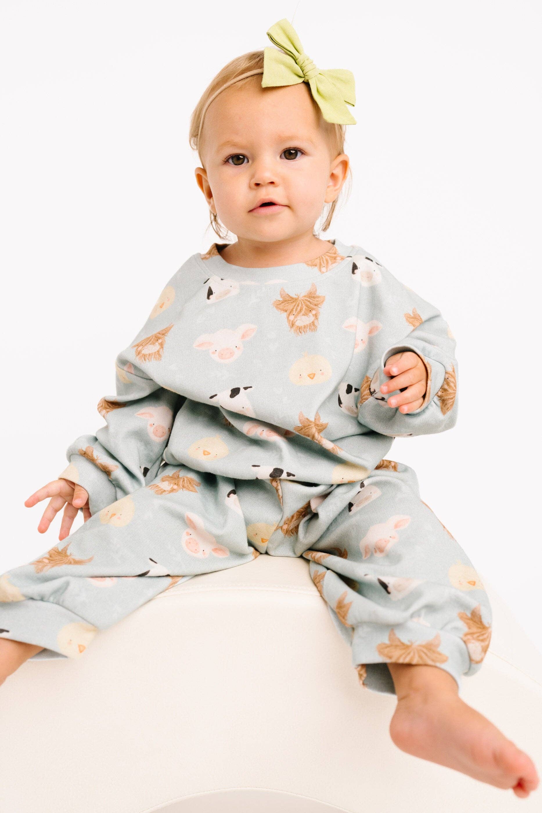 Little One Shop - Wholesale Top & Pant Set - Baby - Happy Farm Sweatsuit2