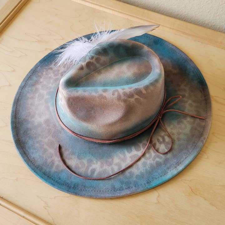 The Jewelry Junkie - Wholesale Fedora - Women's - CUSTOM Hand-Painted Cowgirl Western Boho Hat & Band (A30)
