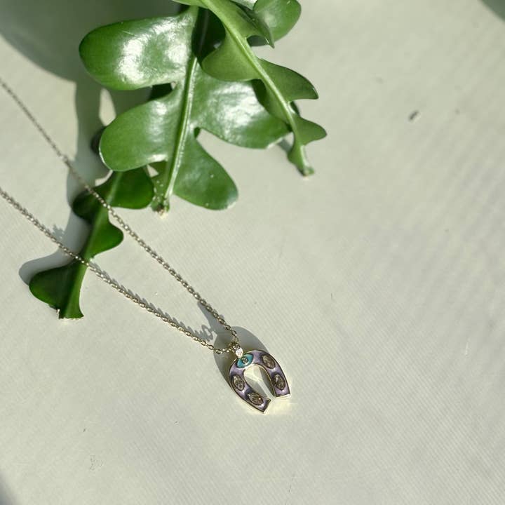 Lucky Gem Horseshoe Necklace for wholesale by Sunstone Jewels