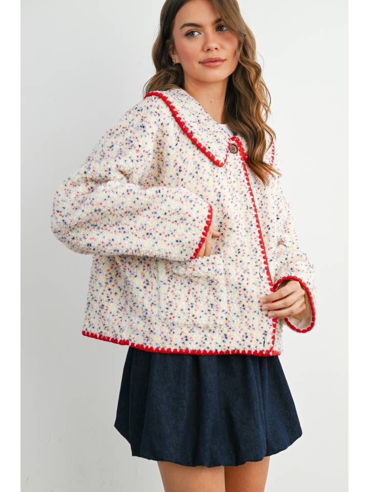 BUTTERMELON - Wholesale Jacket - Women's - Buttoned Fleece Puffer Jacket - BMJ784827