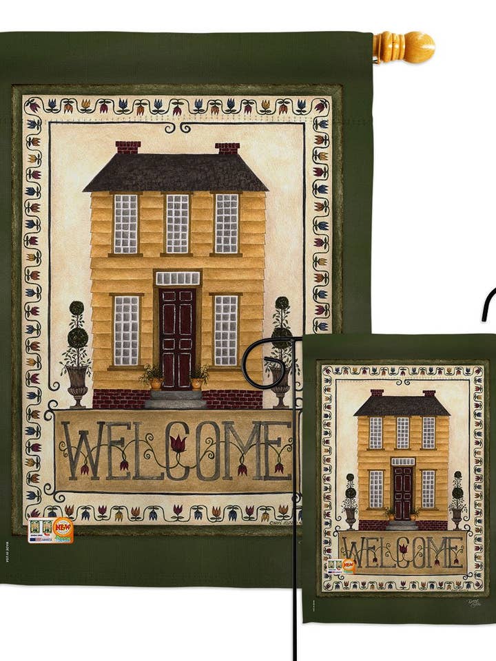 Drapeau décoratif mini jardin "Sweet Home" style maison rustique Welcome House pour la vente par Two Group Flag Co