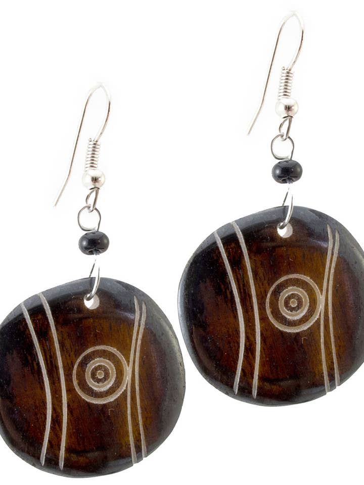 Runda bruna randiga örhängen för wholesale av Maisha