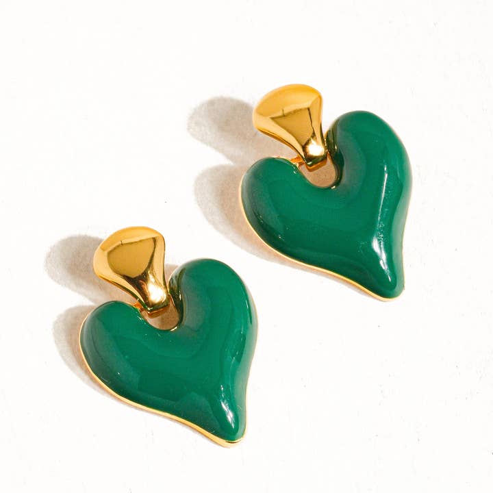 Flânerie by MAIQ - Wholesale Stud/Post Earrings - Edith 18K Gold Vintage Heart Earring