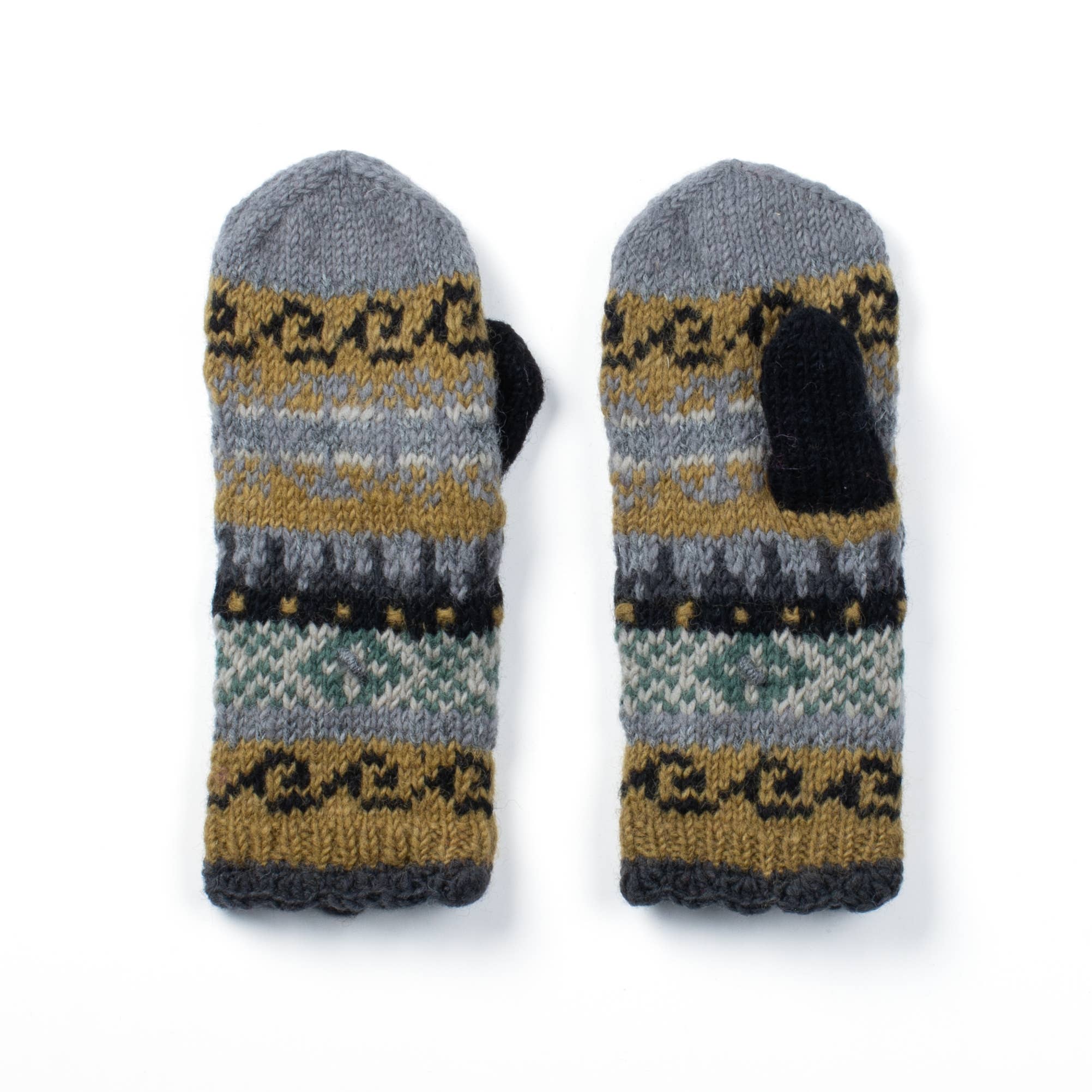 Lost Horizons Knitwear – Ships from USA - Wholesale Mittens - Women's - Innsbruck Wool Knit Mittens with Fair Isle Pattern4
