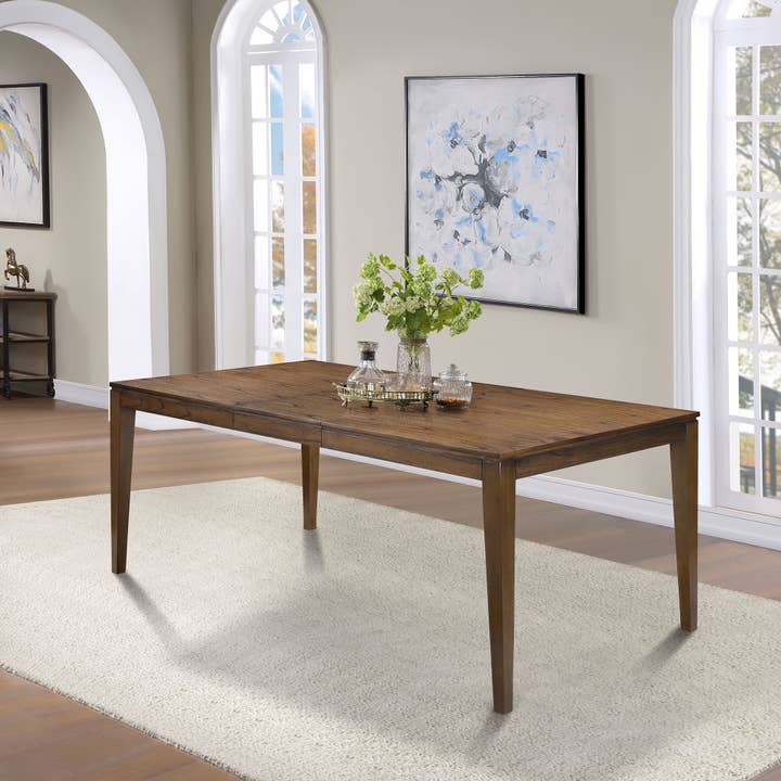 Rustic Brown Rectangle Extendable Dining Table for wholesale by Belles Lighting
