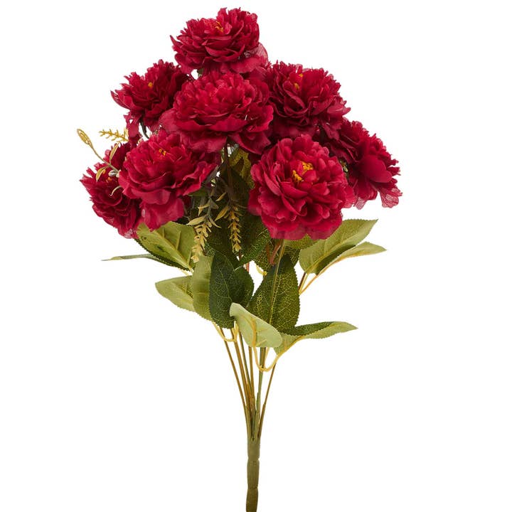 Artificial Camellia Bouquet 18" - Burgundy for wholesale by Portofino International Trading, USA