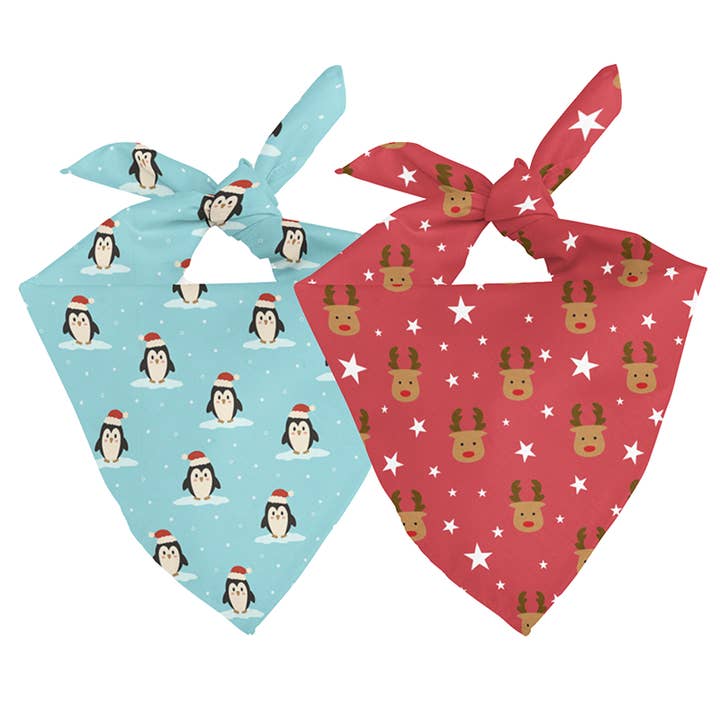 Reindeer & Penguin Dog Bandana for wholesale by Dog Bandana Co.