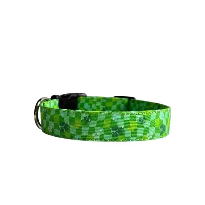 Shamrock Check Dog Collar by Duke & Fox® for wholesale by Duke & Fox