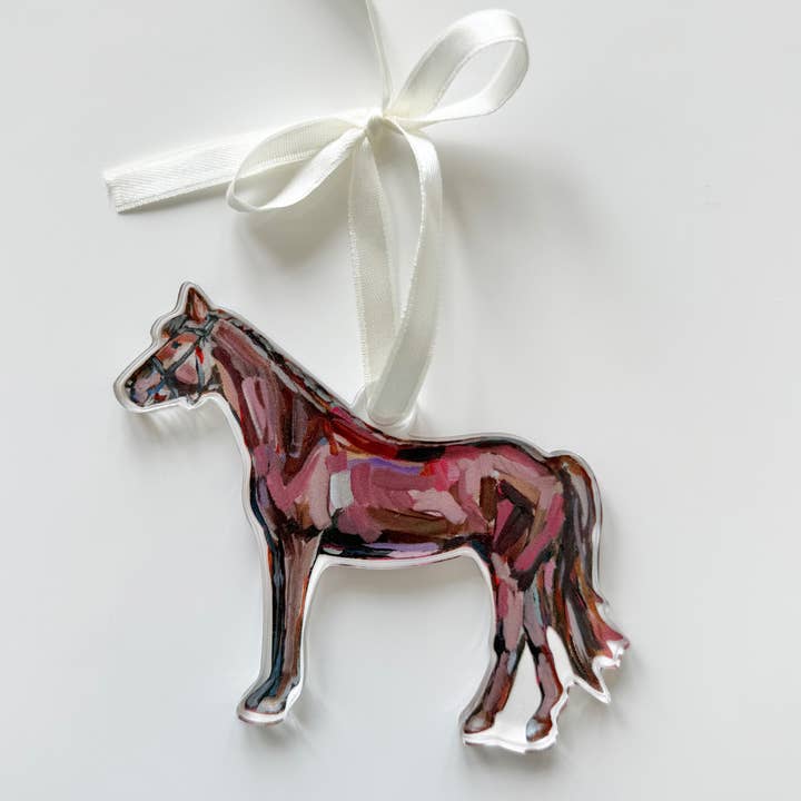 Chelsea McShane Art - Wholesale Ornament - "Rose in the Dust" horse ornament