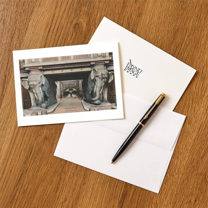 Found Image Press - Wholesale Stationery/Notecard Set - Greeting Card MF-89 Elephant Statues, Copenhagen, Denmark