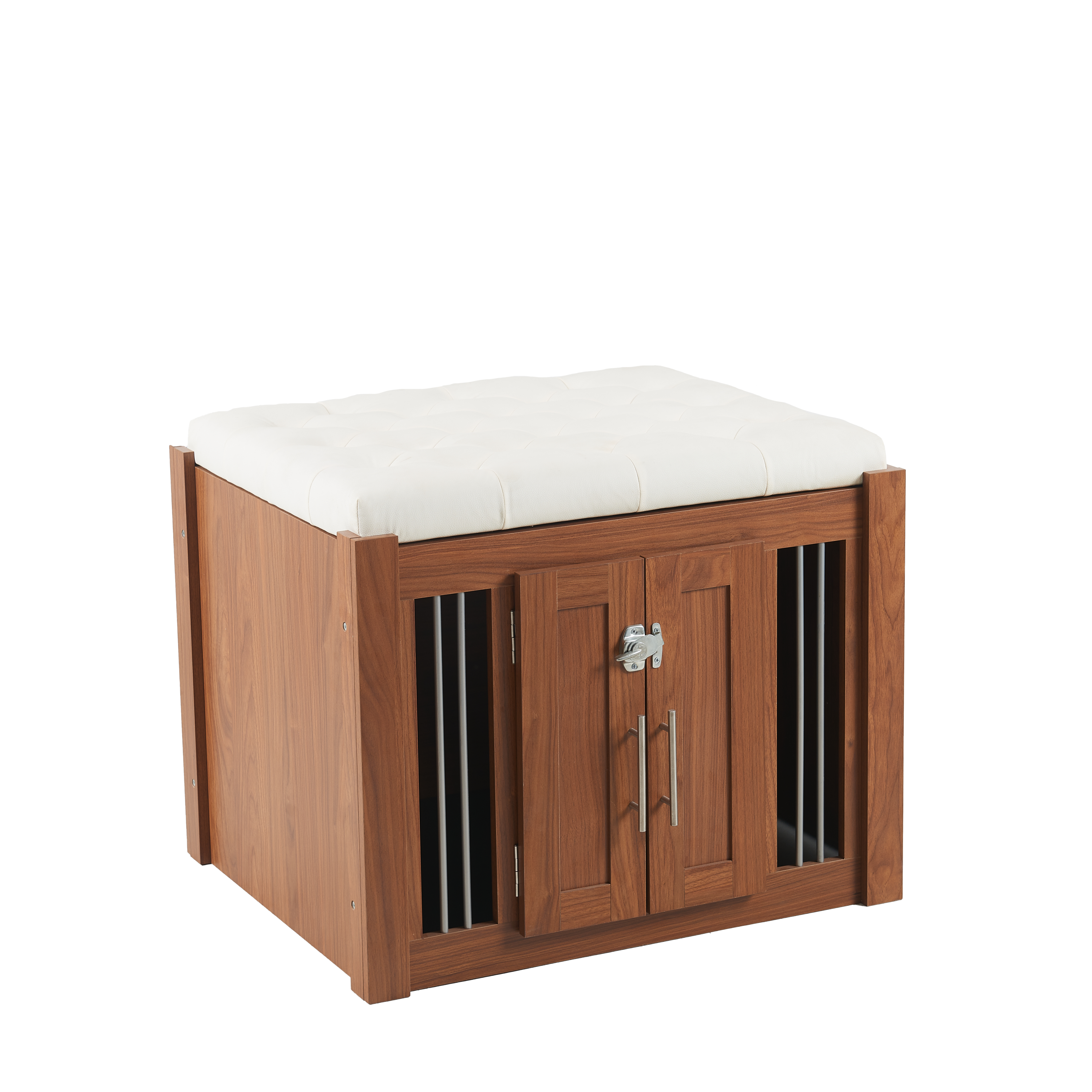 39F Inc. - Wholesale Ottoman - 2-in-1 Dog Crate & End Bench with Padded Seat, Walnut22