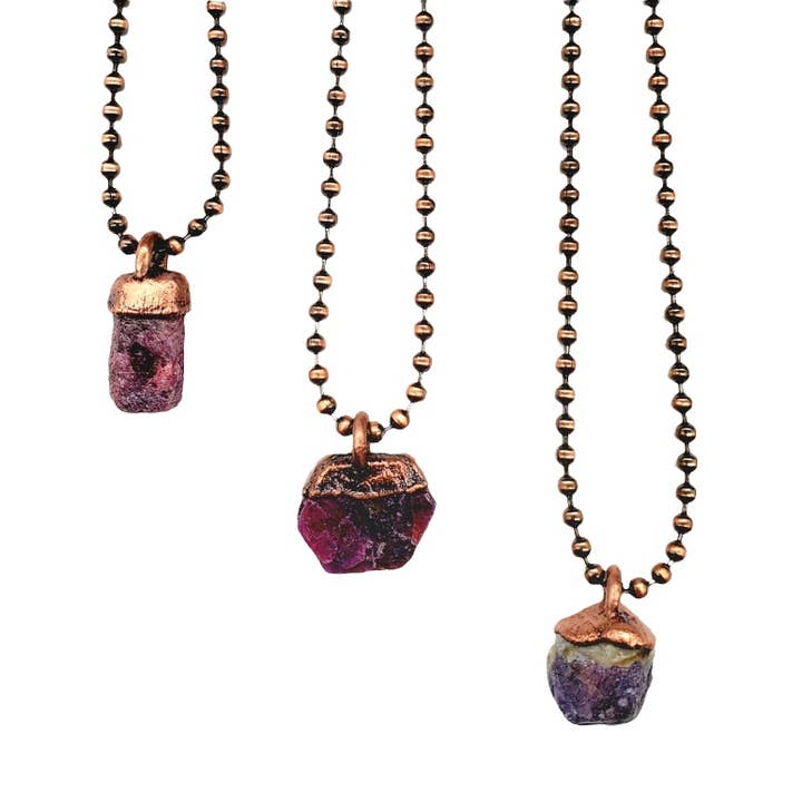Colar Ruby Birthstone por atacado de MergingMetals