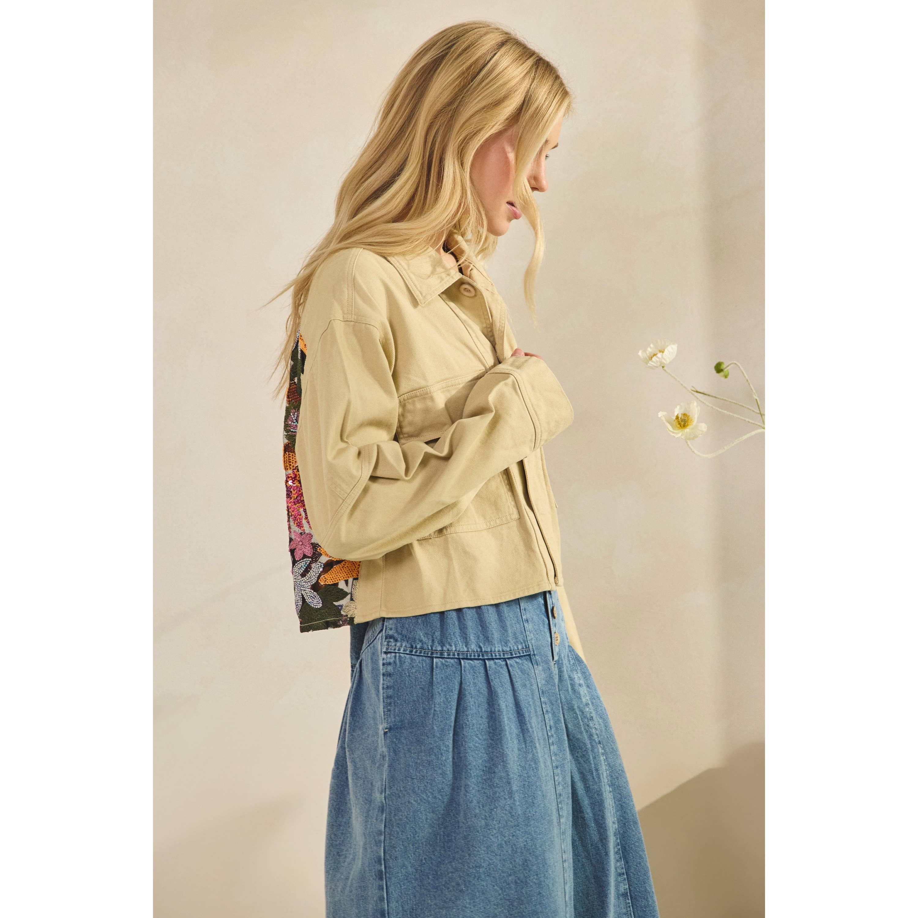 Veveret – Blusão - Mulher por atacado – Casaco com Contraste de Lantejoulas9