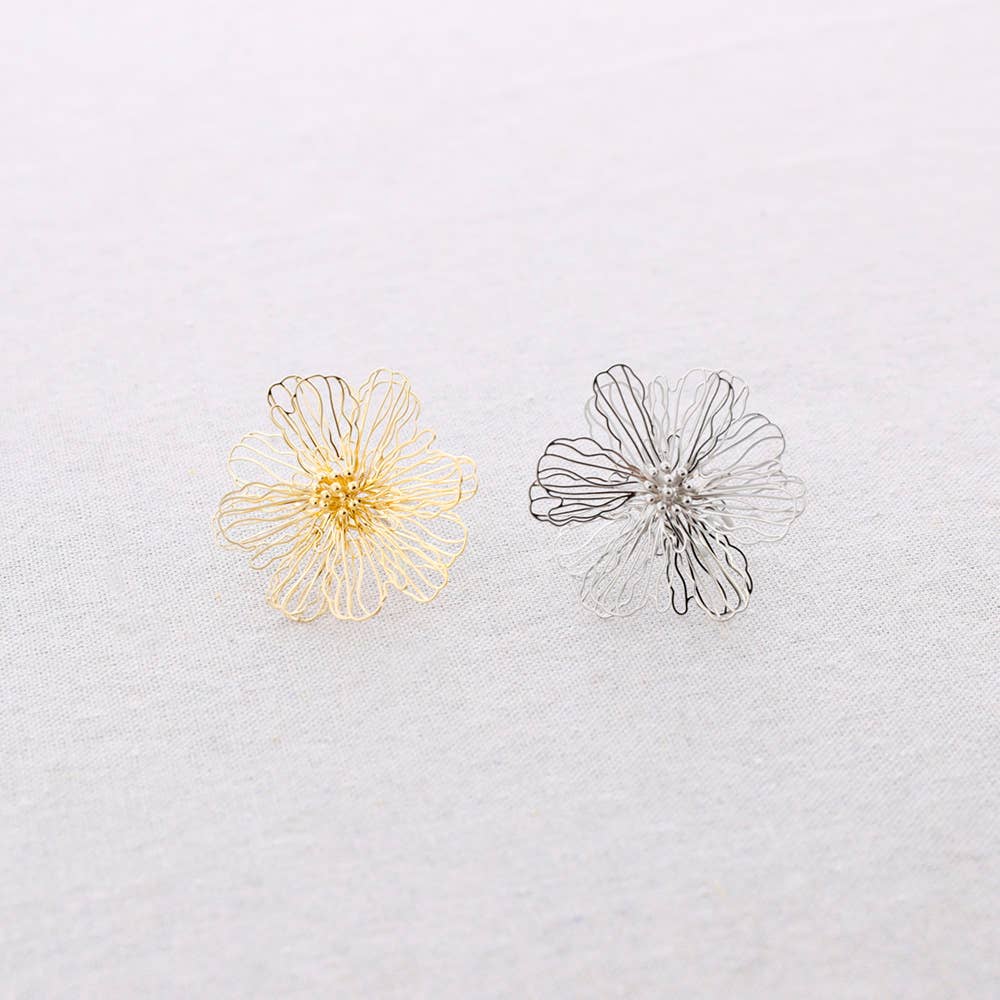 silver Filigree Flower Steel Ring for wholesale on Faire1