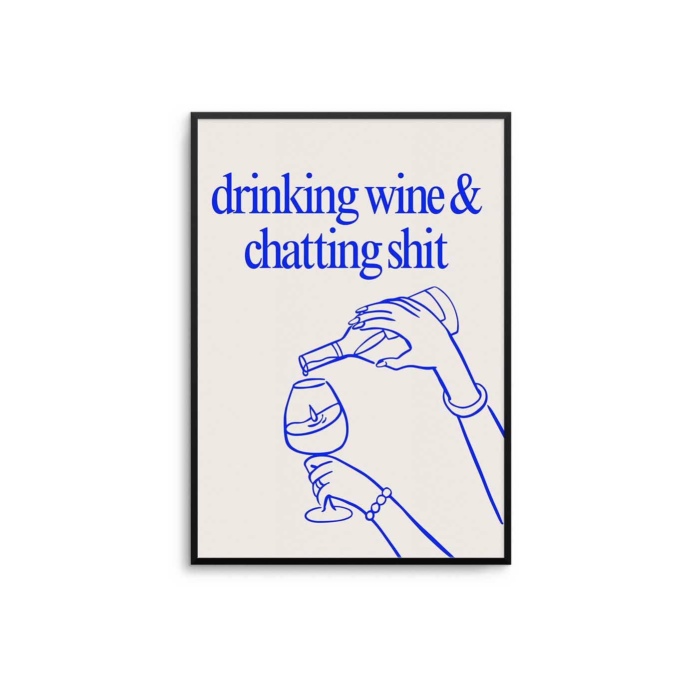 D'LUXE PRINTS - Wholesale Poster - Drinking Wine & Chatting Print | 6 Colours8