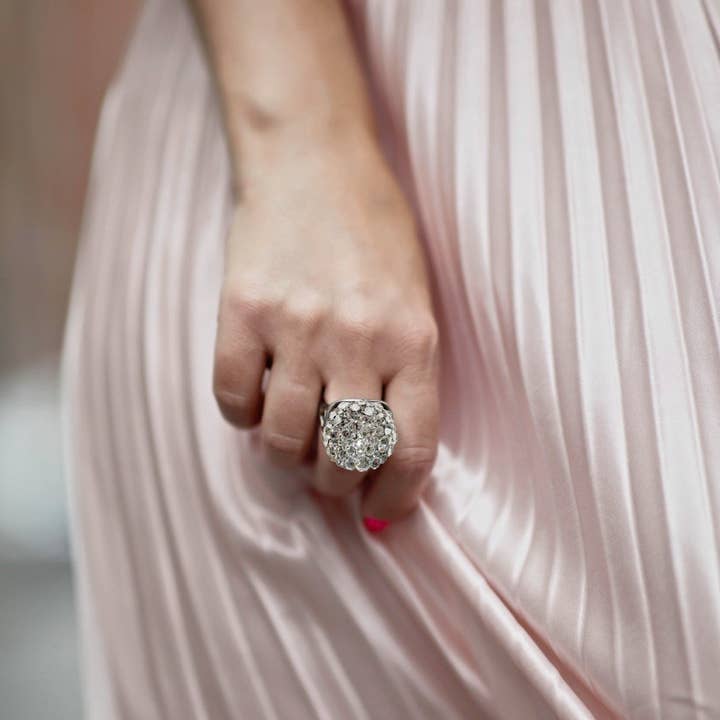 Anel de Cristal Espumante Artesanal RING241 por atacado de Jimmy Crystal New York