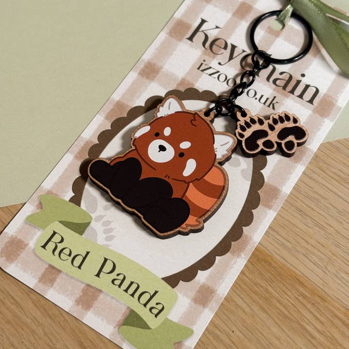 Rød Panda træ nøglering for engroshandel hos izzoo