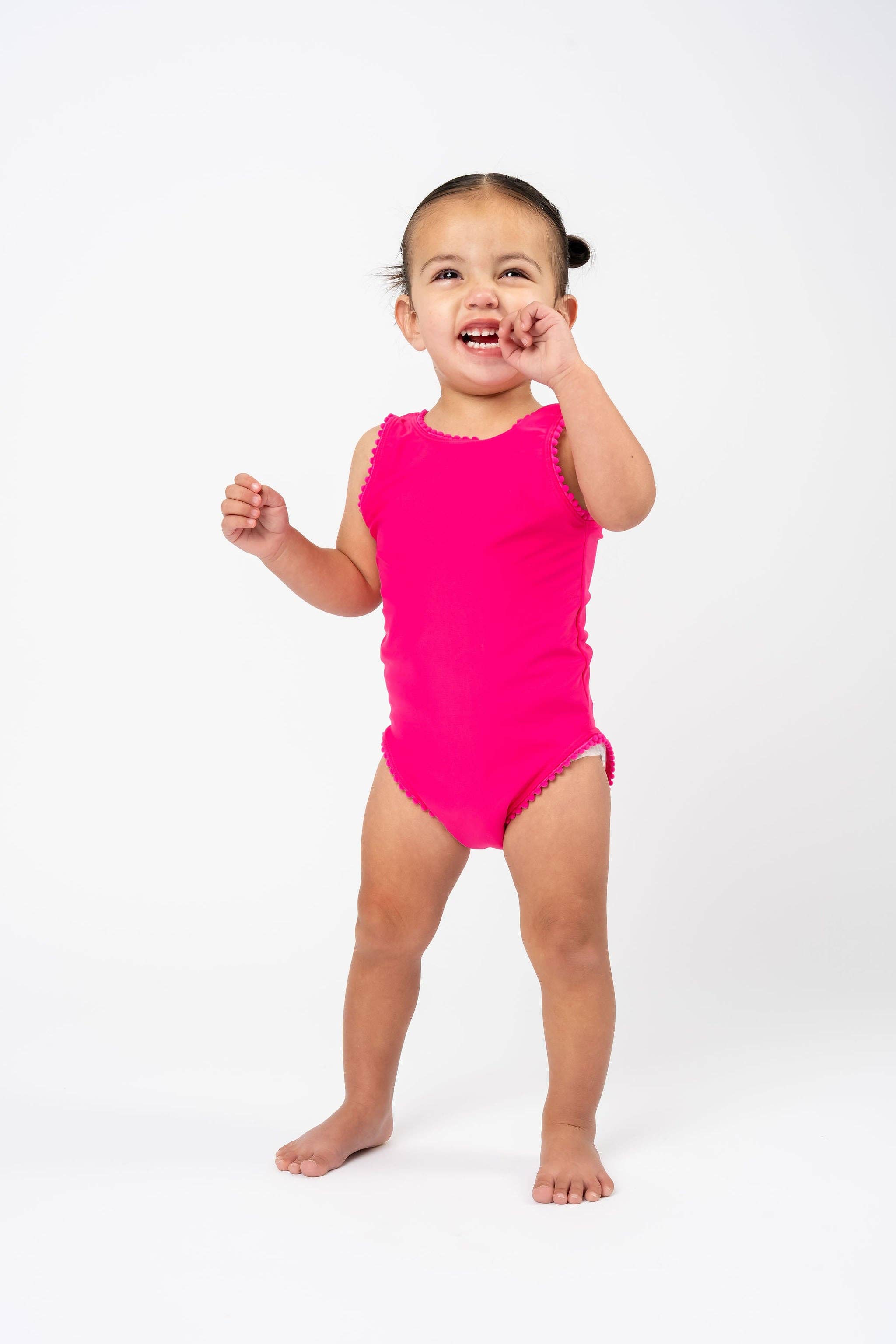 Coral Reef Swim - Wholesale One Piece Swimsuit - Kids - Hibiscus Bow Tie Kids One Piece7