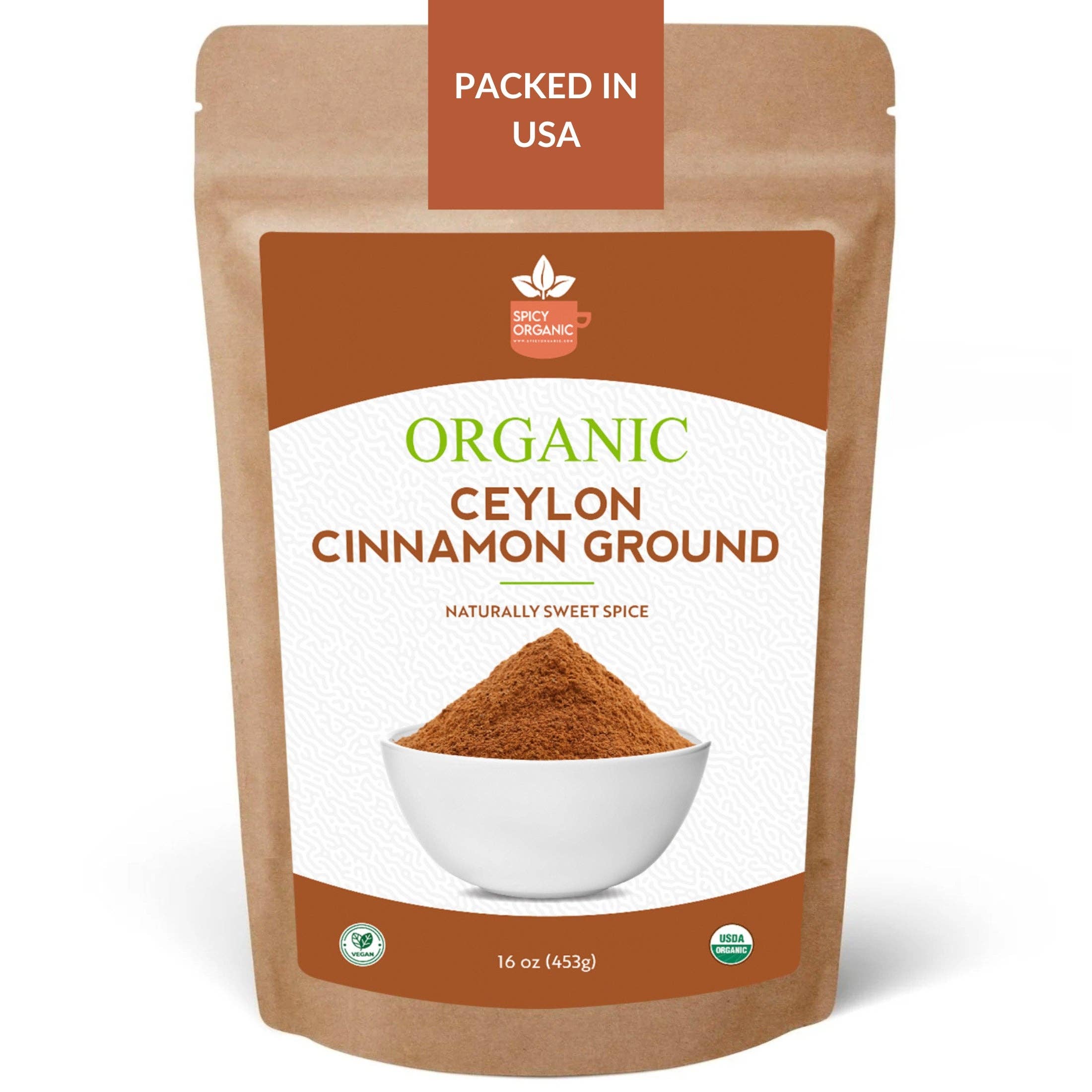 SPICY ORGANIC - Wholesale Dried Spice - Organic Ceylon Cinnamon Powder – Premium Ground True Cinnamon from Sri Lanka, USDA Organic & Kosher Certified, Non-GMO, Gluten-Free8