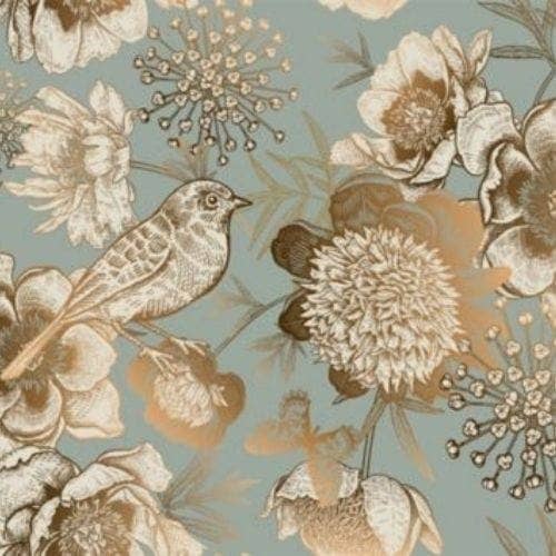 Mint by Michelle – Engroshandel Håndværk forsyninger – Foil Bird - Mint Decoupagepapir0