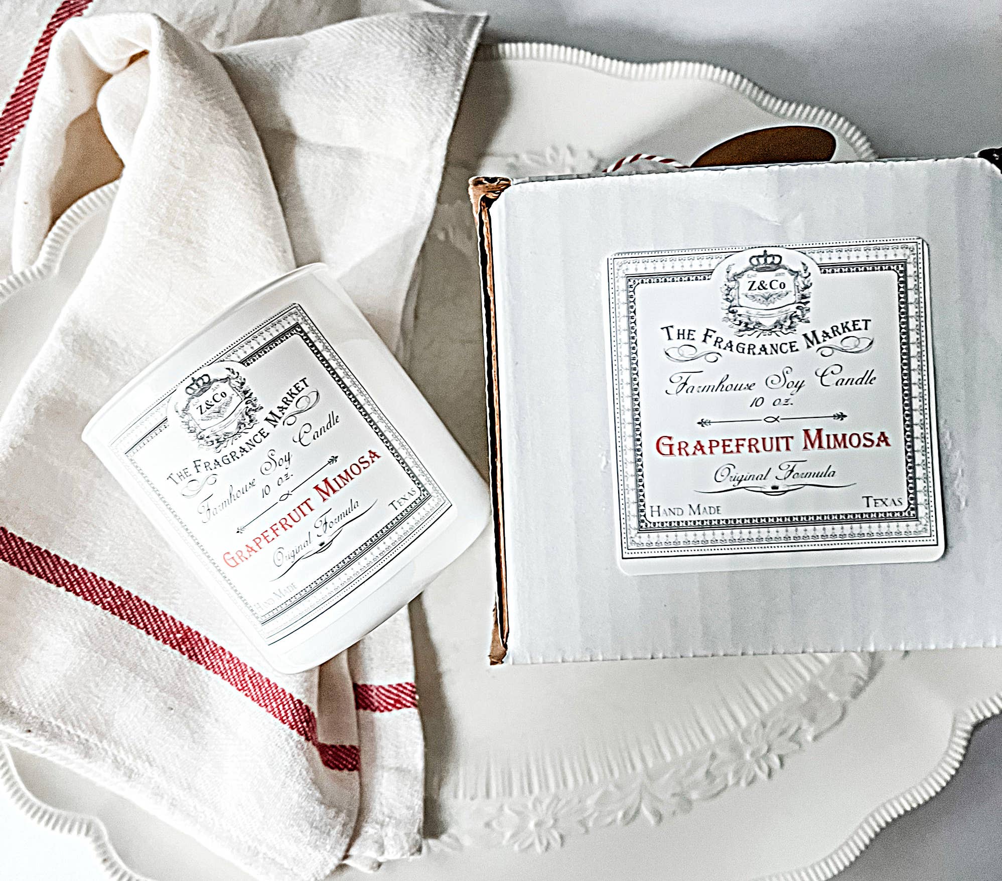 Z&Co. - Wholesale Jar/Filled Candle - The Farmhouse Candle Grapefruit Mimosa1