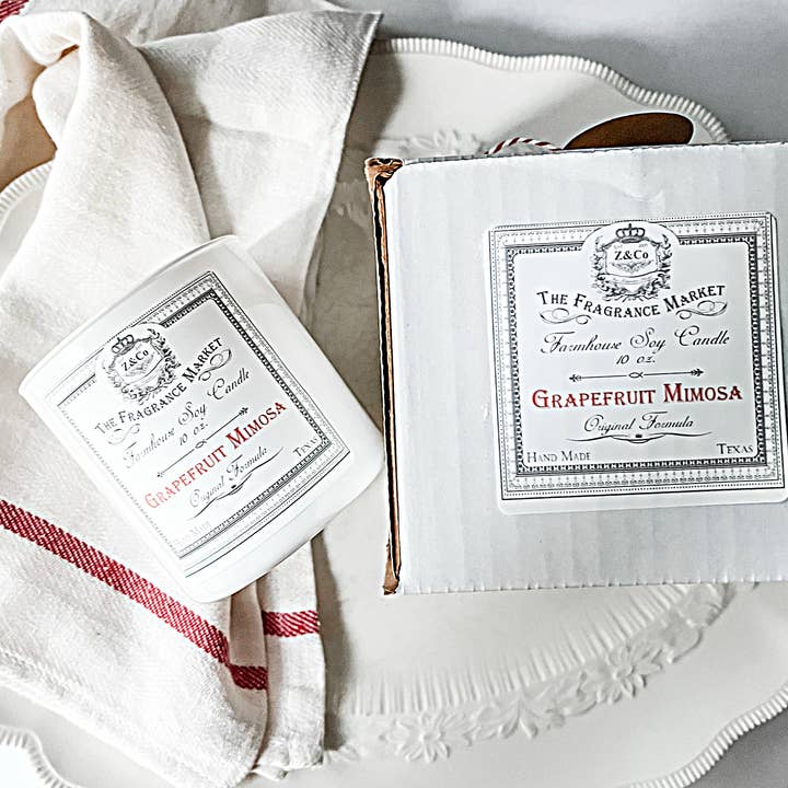 Z&Co. - Wholesale Jar/Filled Candle - The Farmhouse Candle Grapefruit Mimosa1