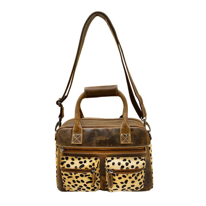 Arrigo - Wholesale Shoulder Bag - Women's - Westernbag Cognac Buffalo Leather with an Animal Print7