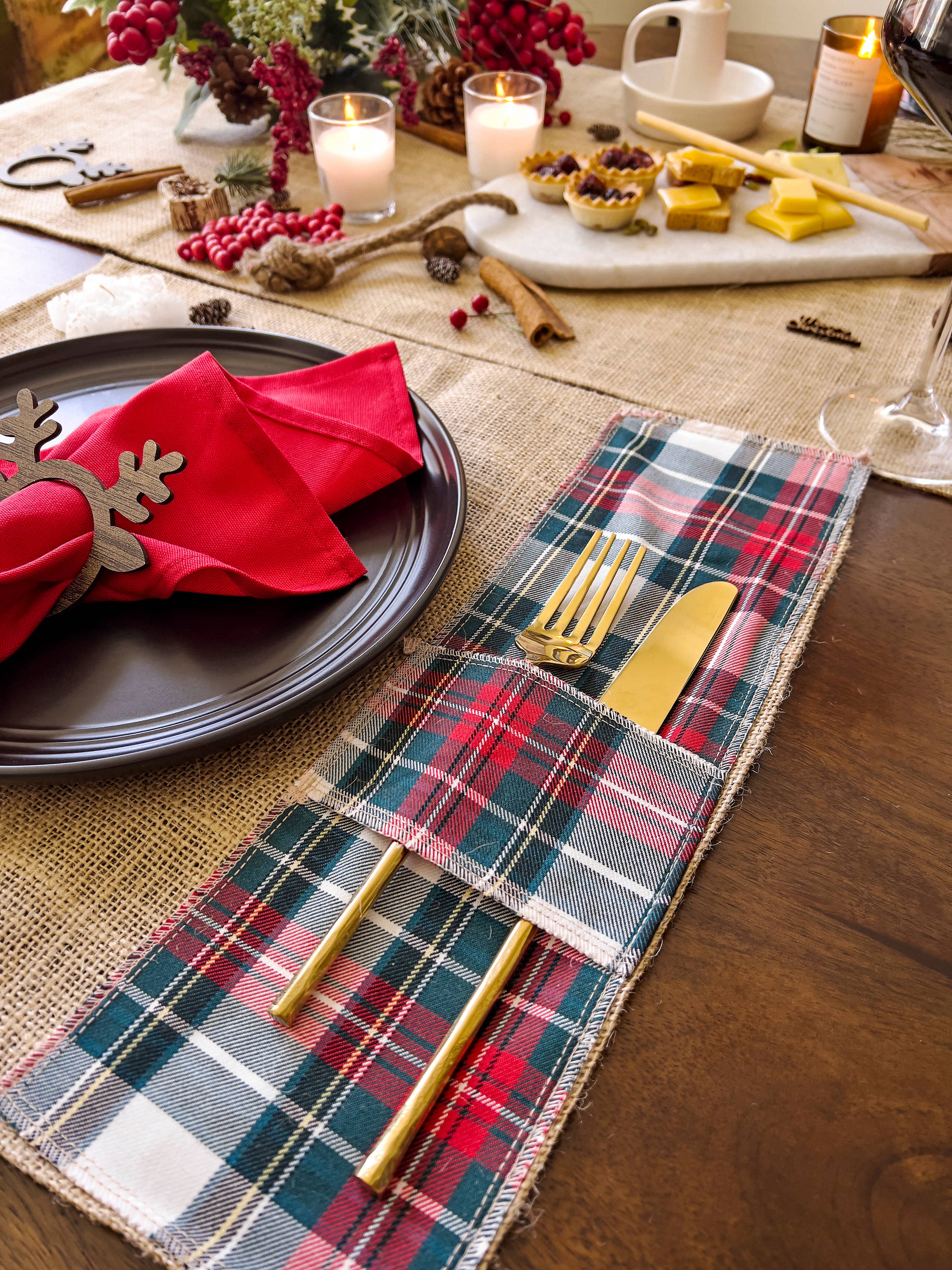 Uniq Favors - Vendita all'ingrosso Tovagliette - Set di 4 tovagliette natalizie in tessuto9