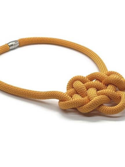 BRAVE: Chunky Coastal Lifestyle Necklace in Orange for wholesale by Alter Ego Designs