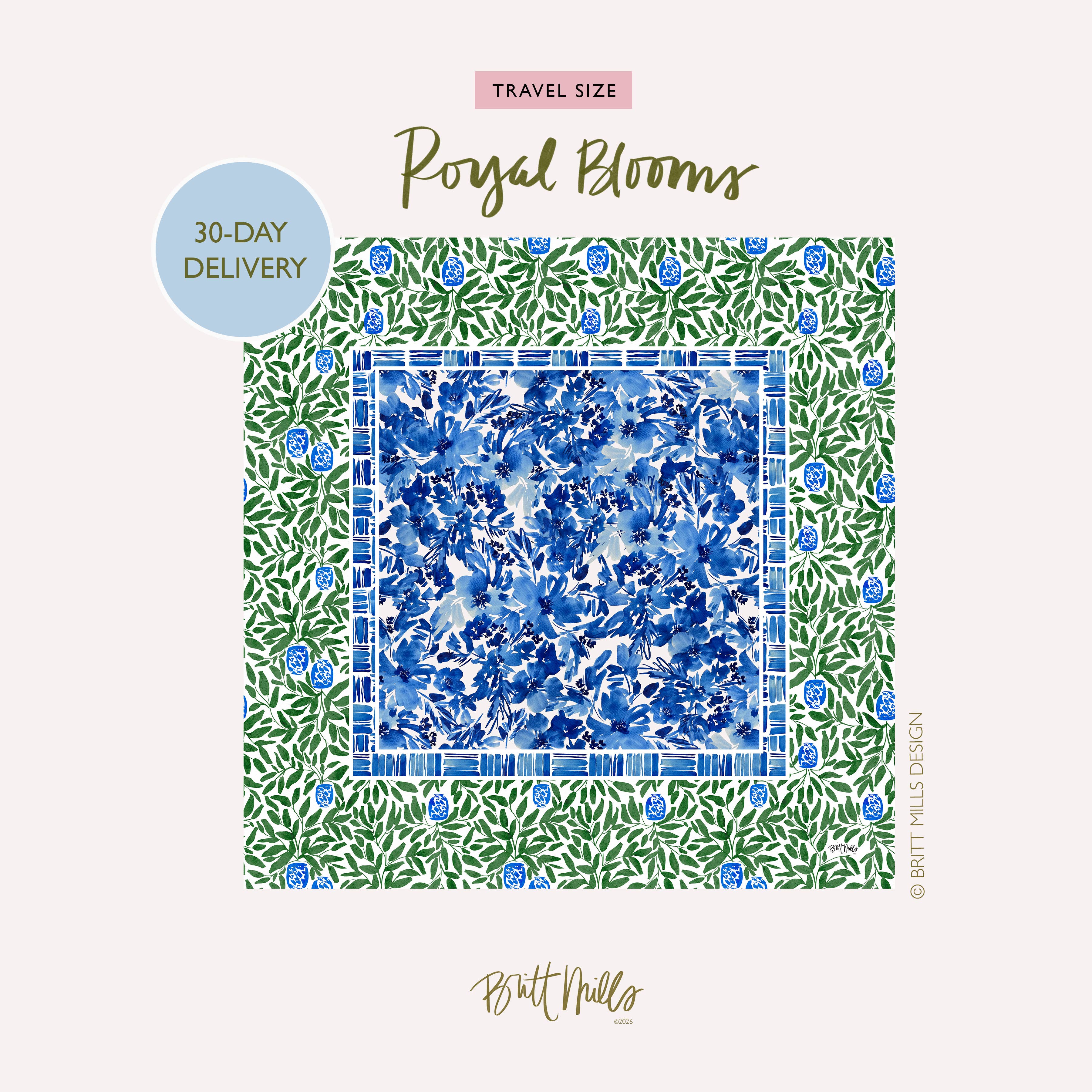 Britt Mills Design - Wholesale Table Protector - Britt Mills Mini Travel Mahjong Mat (Non-Neoprene)6