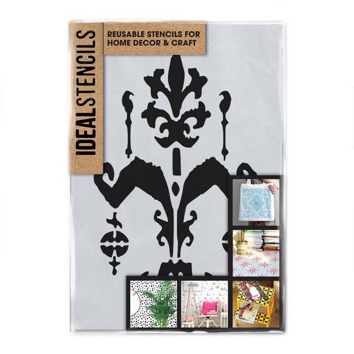Ikat Textile Effect Stencil for wholesale by Ideal Stencils