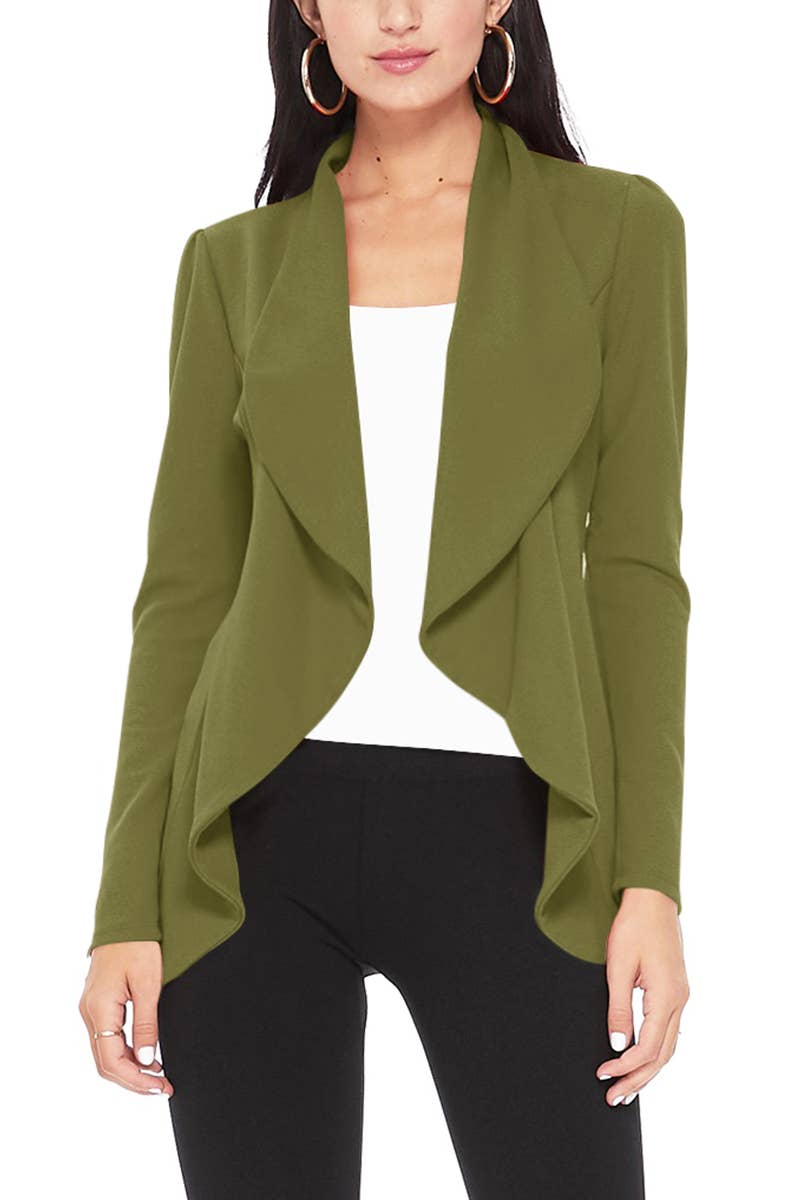 MOA COLLECTION - Wholesale Blazer - Women's - Women's Solid Casual Career Blazer Jacket5