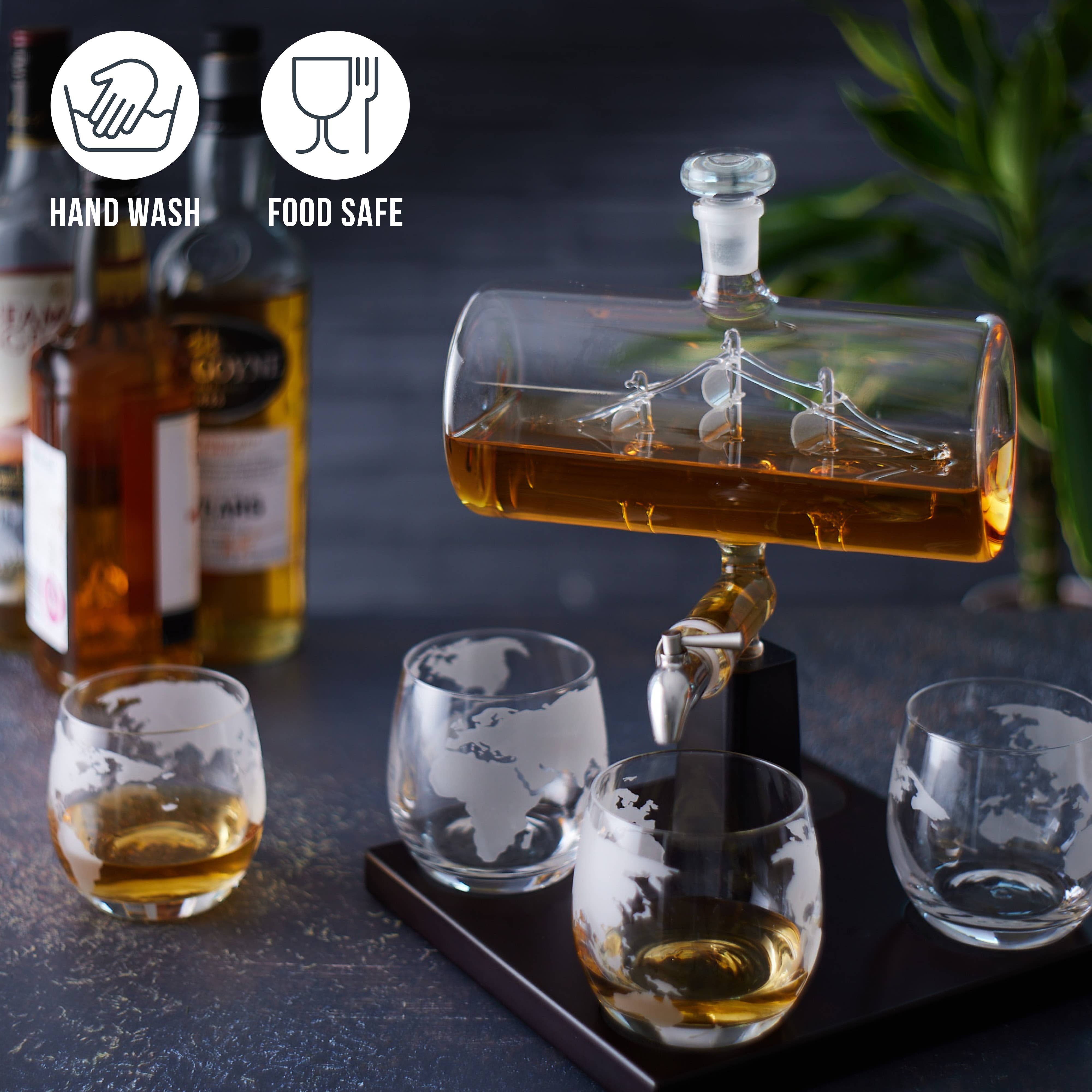 Oak & Steel – wholesale Decanter – Ship Whiskey Decanter Set5