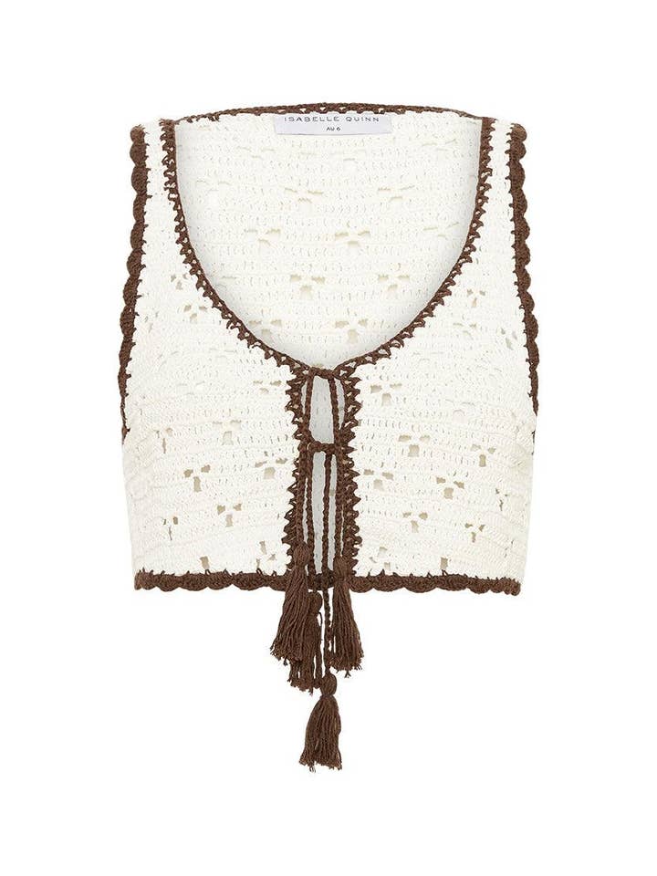 WHITE Knit Front Tie Crochet top& skirt set beach cover up for wholesale on Faire
