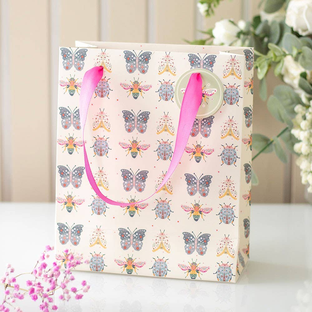 WONDER IMPORTS AUSTRALIA - Wholesale Gift bag - Floral Bug Print Gift Bag 23cm Medium