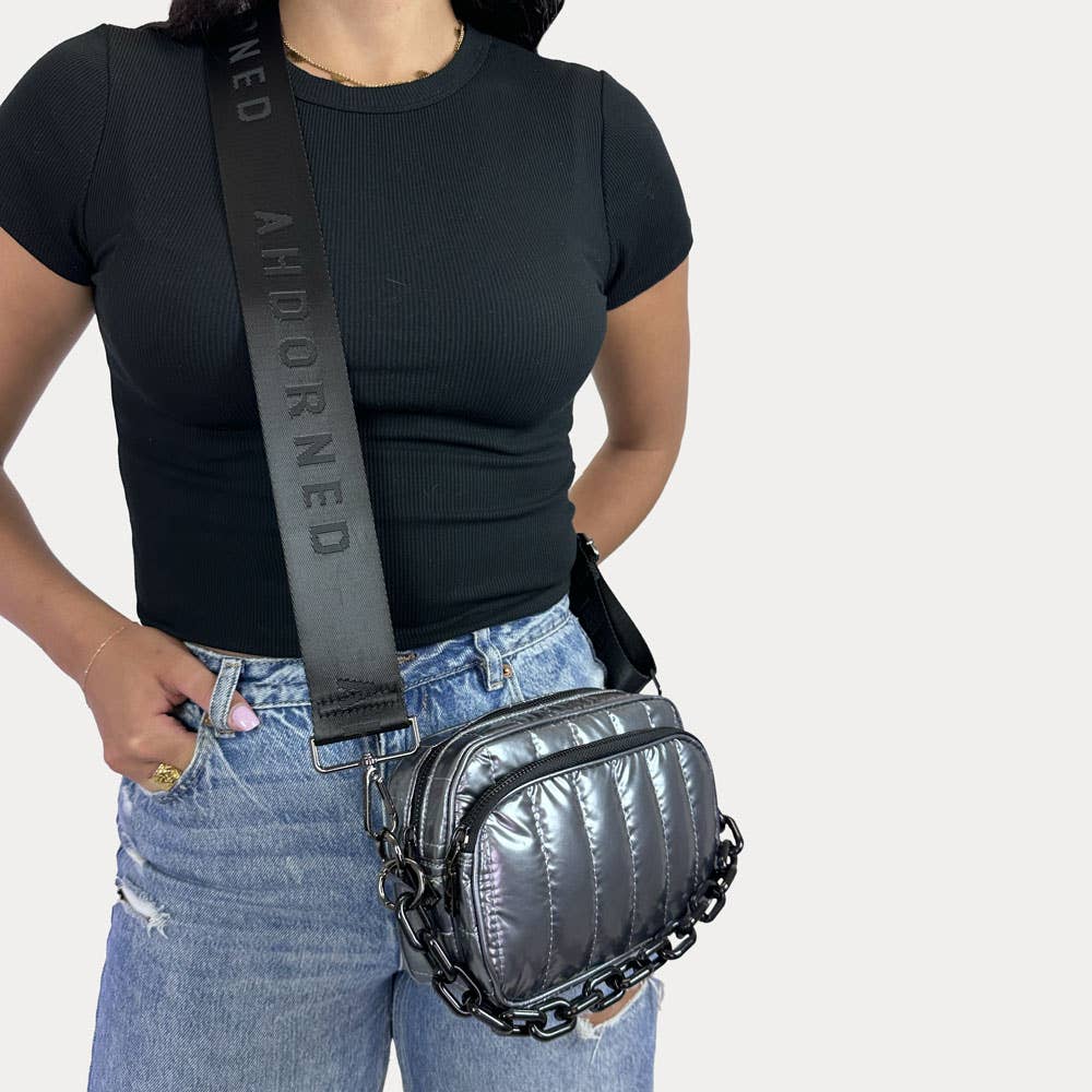 AHDORNED - Vente Sac à bandoulière – femme - Sac à bandoulière en nylon liquide matelassé Ramona14