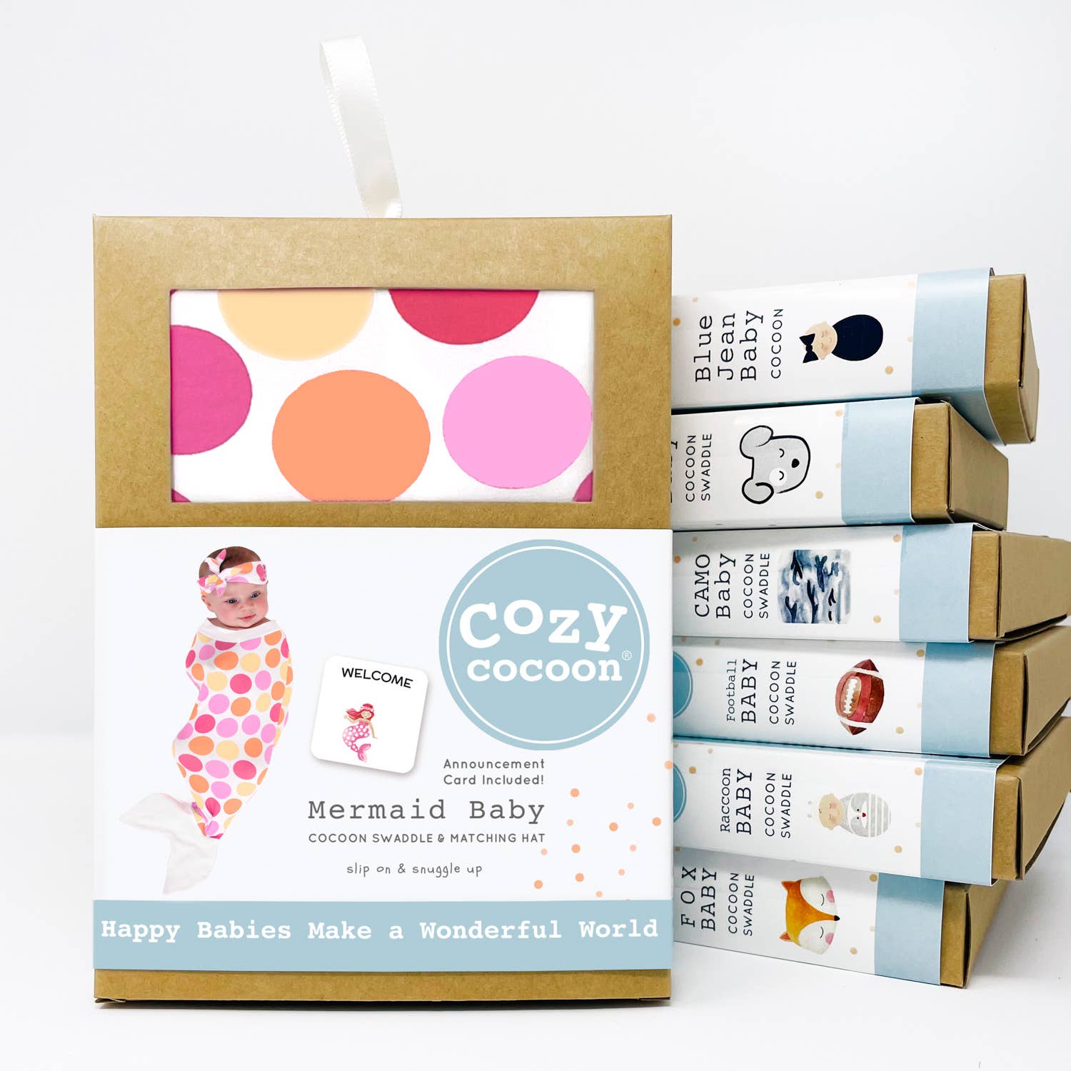 Cozy Cocoon - Wholesale Swaddle Set - Baby - Mermaid Baby Confetti2