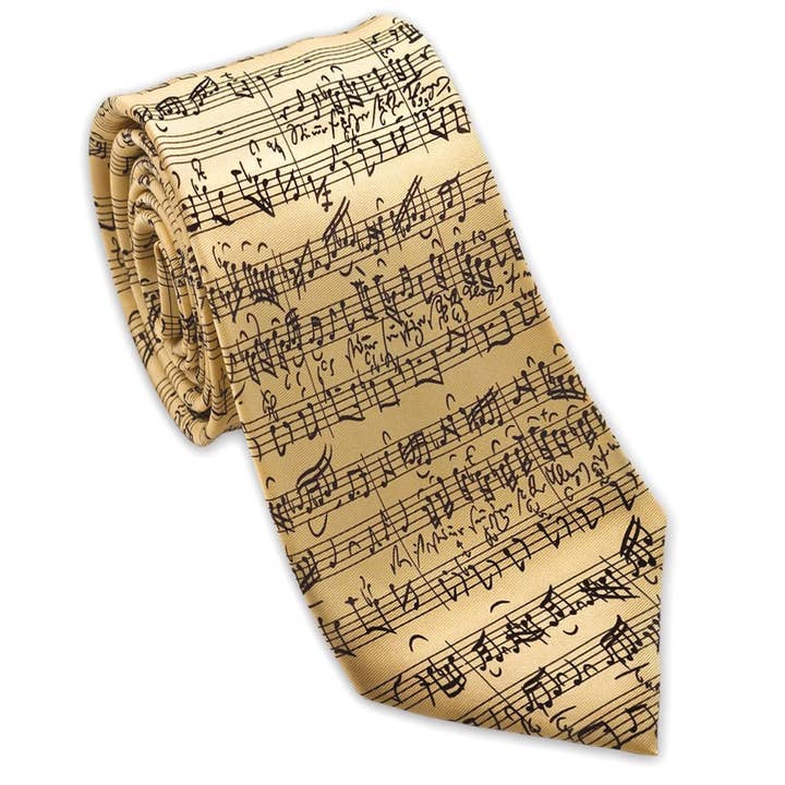 Music by JS Bach Silk Necktie for wholesale by Josh Bach Limited