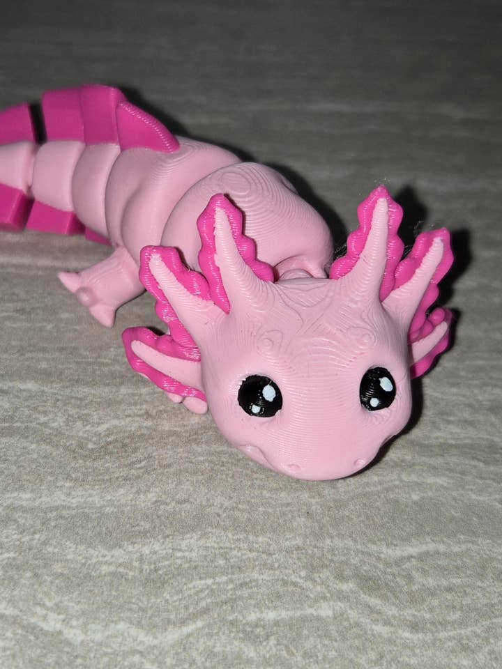 Mini Axolotl Stampato in 3D | Figurina Articolata | Flessibile per la vendita all'ingrosso da parte di Cosmic 3D Creations