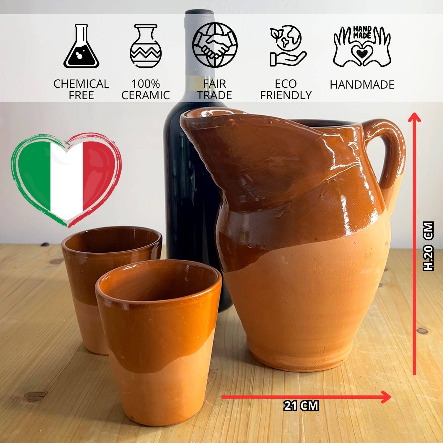 Etnico del Mondo - Wholesale Kan - Half-glazed Terracotta Kruik Ambacht Italië5